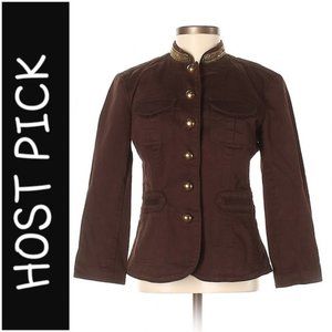 NWOT! MICHAEL Michael Kors Brown Jacket w/ Beaded Accents Embellished Size 4